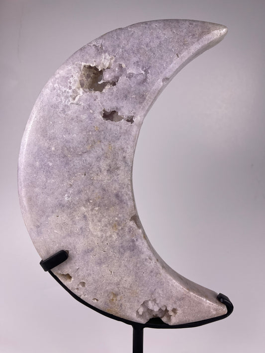 Pink Amethyst Moon Carving