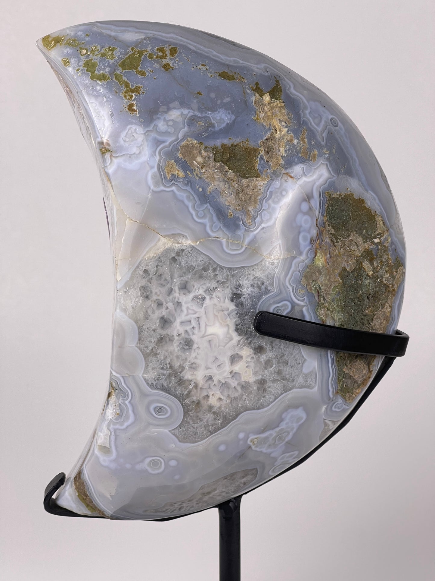 Polished Agate Crescent Moon on stand