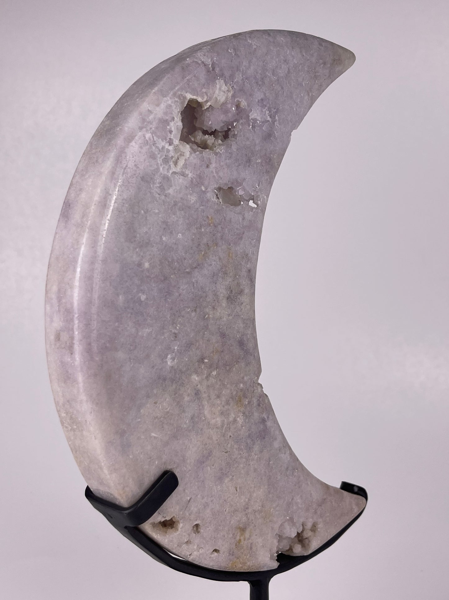 Pink Amethyst Moon Carving