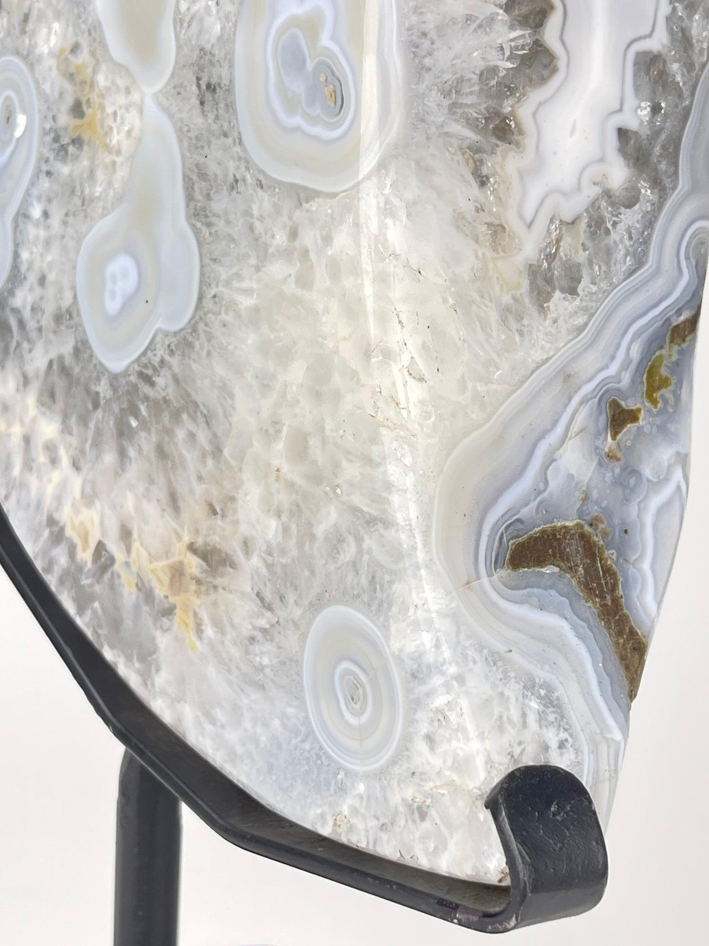 Polished Agate Crescent Moon on stand