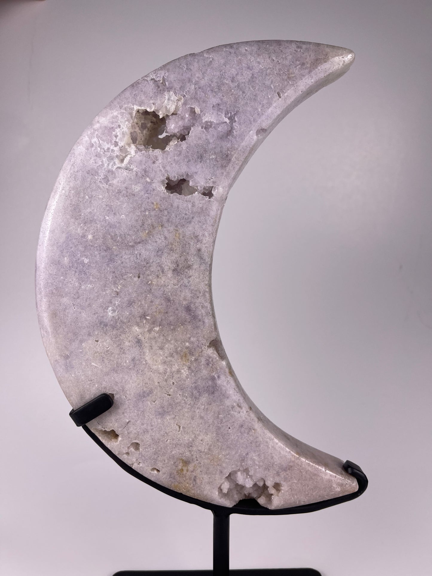 Pink Amethyst Moon Carving