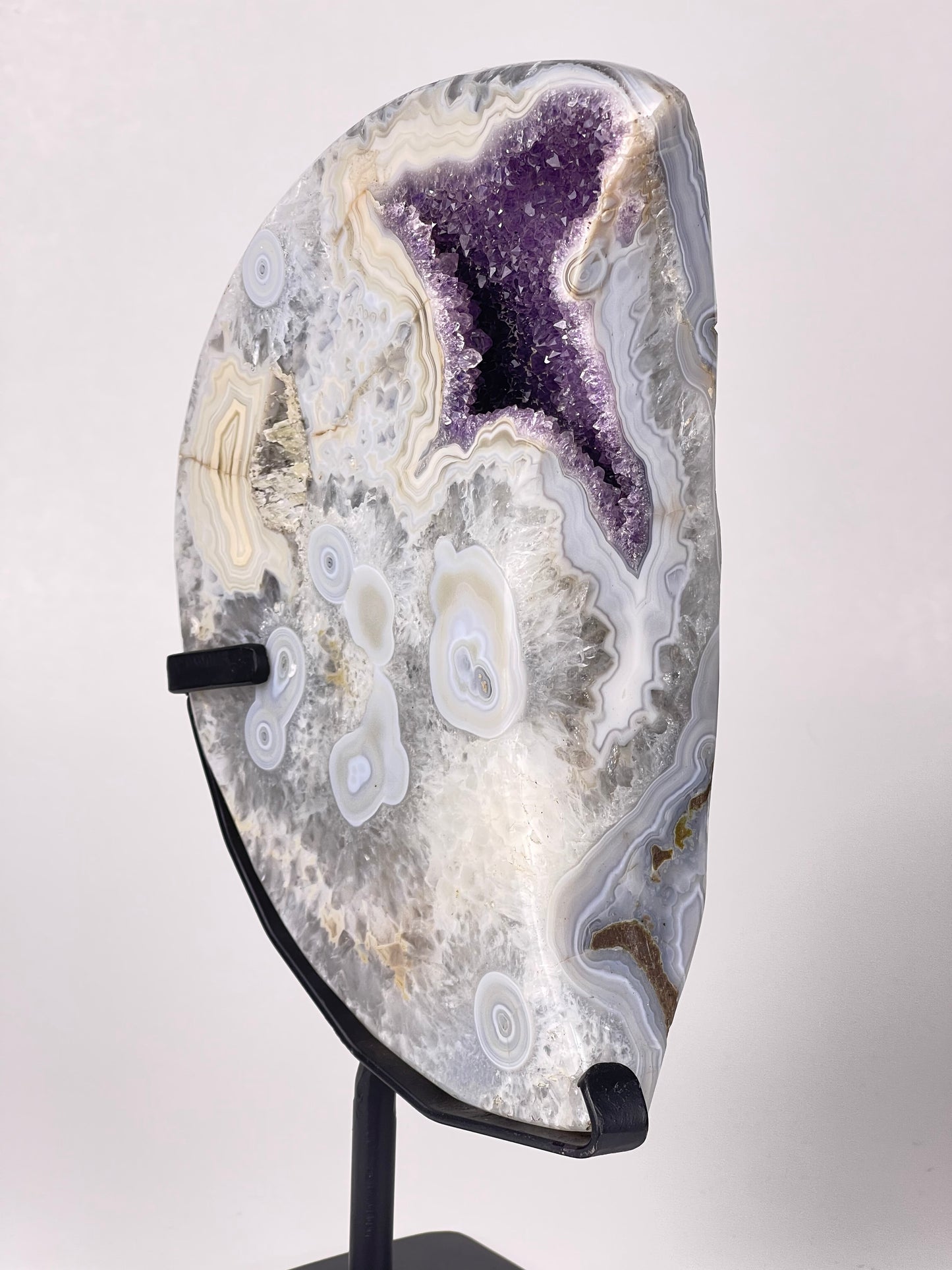 Polished Agate Crescent Moon on stand